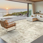 Abstract Rug 8x10 Large Living Room Rugs Neutral Modern Washable Area Rugs by Soalmost