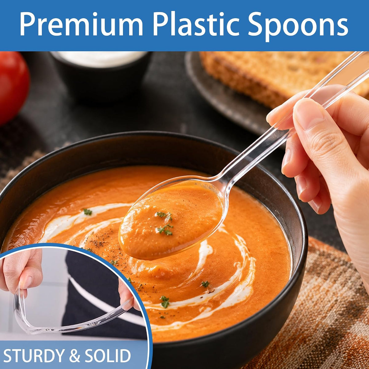 BYSNOW Extra Heavy Duty Plastic Silverware