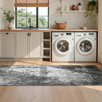 2.6x8 Black Rug Runners for Hallways Kitchen Runner Rug Non Slip Washable Black - Image 5