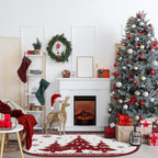 Ceenna Christmas Fireplace Hearth Rug Fire Resistant 24x36,White,Snowflake