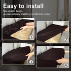 Leather Look Couch Cushion Covers Sofa Seat Slipcovers Sets Couches Furniture - Image 6