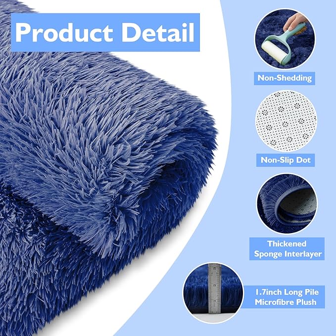 8x10 Fluffy Area Rugs for Living Room, Shag Area Rug for Bedroom - Image 3
