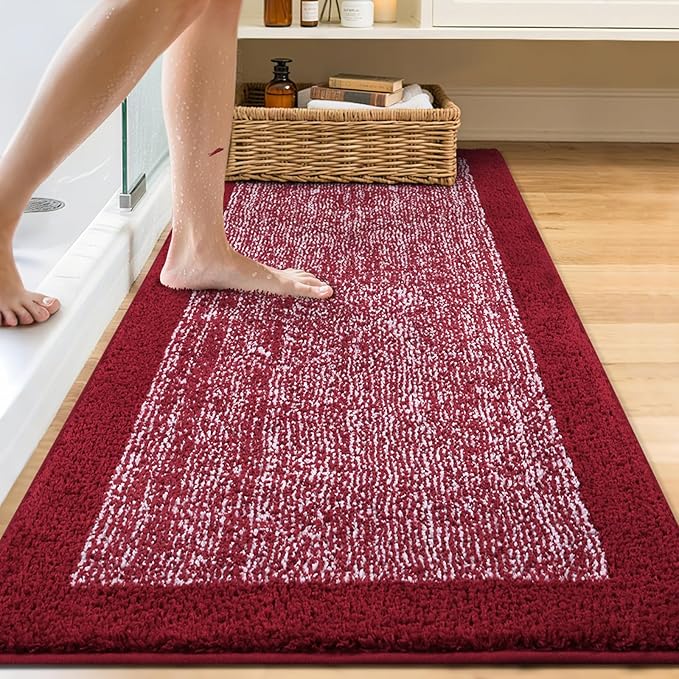 60x24 Long Bathroom Rugs Washable Non Slip, Soft Absorbent Quick Dry Mats - Image 2