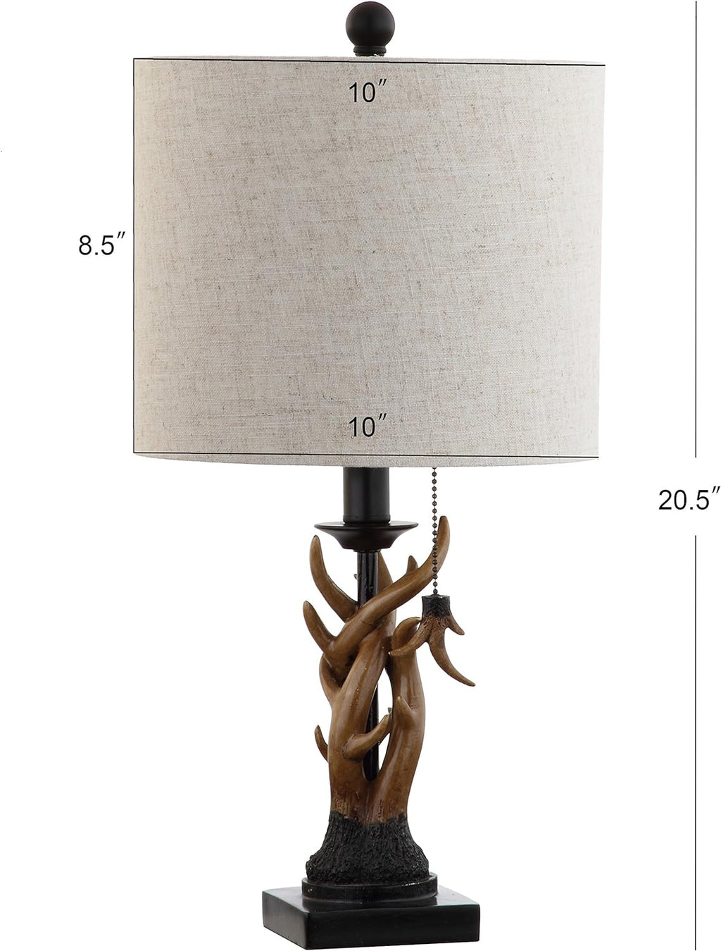 JONATHAN Y Gaston Rustic Faux Antler Resin Table Lamp 20.5", Brown