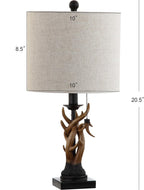 JONATHAN Y Gaston Rustic Faux Antler Resin Table Lamp 20.5", Brown