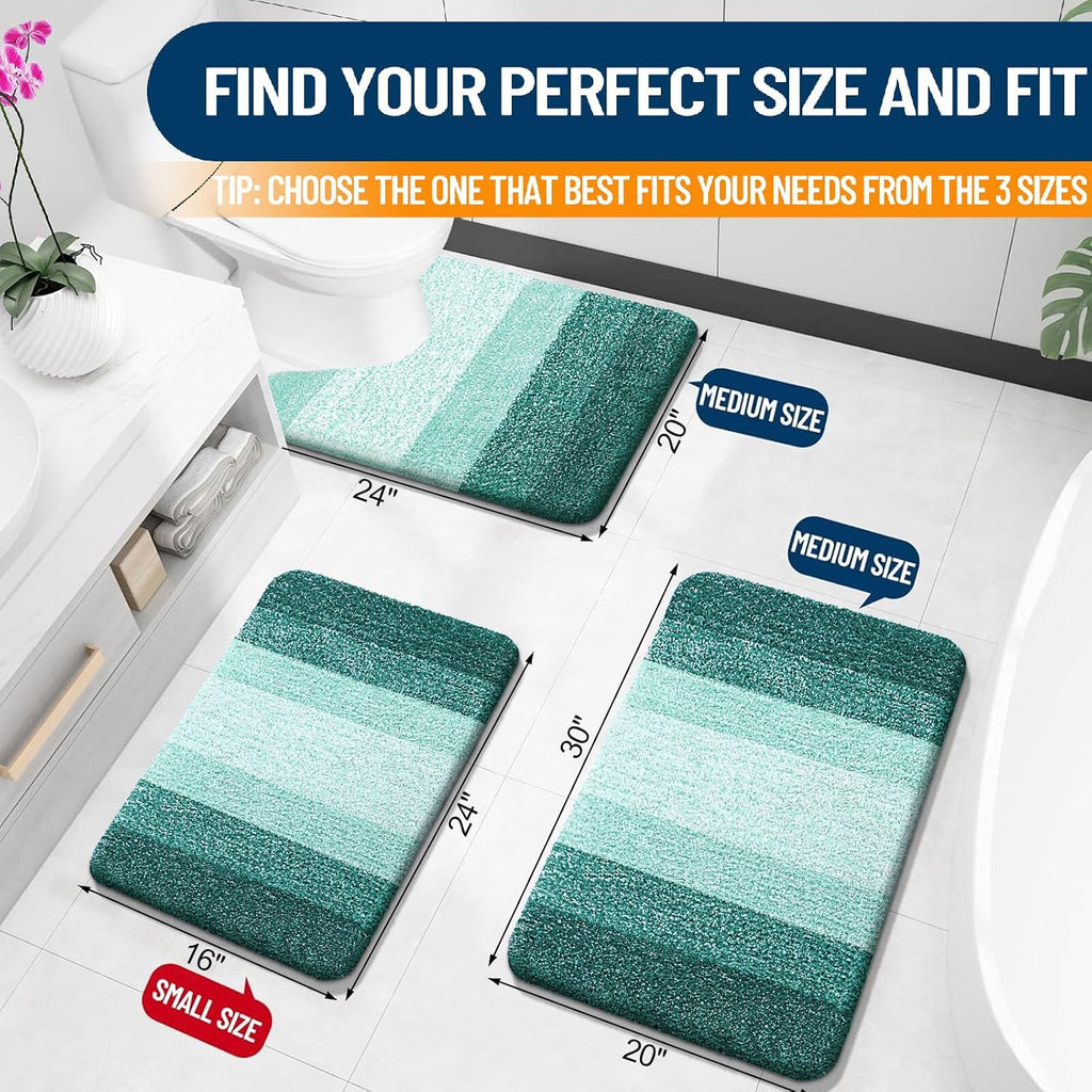OLANLY Small Bathroom Rugs 24x16, Extra Soft Absorbent Microfiber Bath Rugs