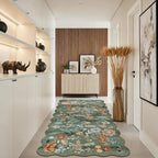 4x8 Washable Area Rug for Family: Stain Resistant Wide Floral Scalloped Kitchen - Image 6