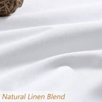 Guken White 100% Blackout Linen Curtains 54 Inch Length 2 Panels Set - Image 6