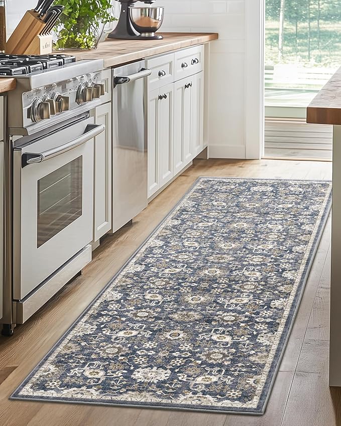 AMADA HOMEFURNISHING 2x6 Washable Runner Rug, Low-Profile Kitchen Rugs - Image 2