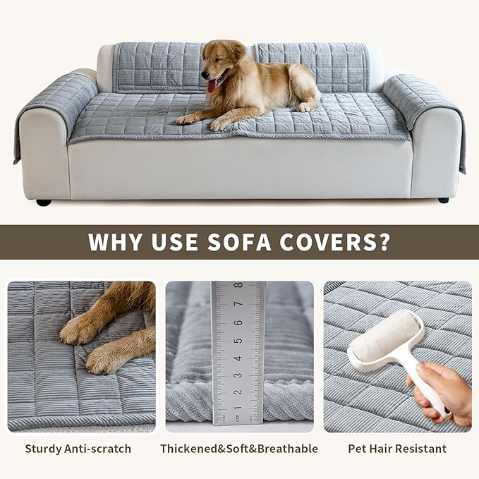 Couch Covers for Dogs Washable, Non Slip Couch Covers for Loveseat Sofa Pet - Image 6