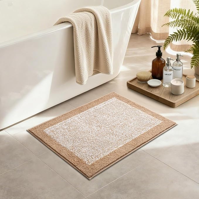 Bathroom Rugs 24x17 Non Slip Washable, Soft Absorbent Quick Dry Mats - Image 3