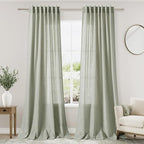 Nanspring Sage Green Curtains 80 Inches Length by Nanspring