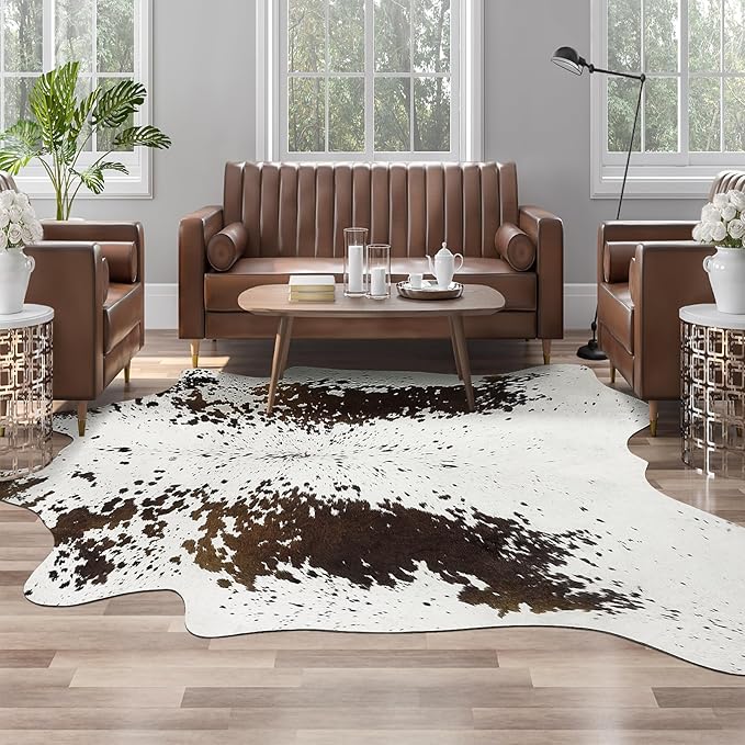 AROGAN White 8×10 Feet Faux Cow Print Rug Large by AROGANAREARUG