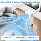 Antarctic Star 10000 BTU Portable Air Conditioner, 4-in-1 AC Unit with Cooling, Dehumidifier & Fan Modes, Sleep Mode, 24H Timer & Remote Control, Moving Wheels & Window Installation Kit