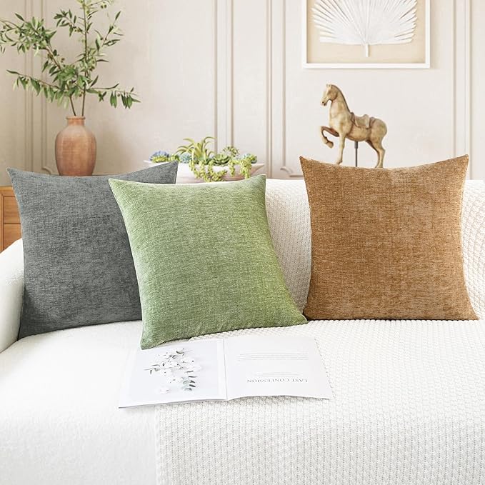 CaliTime Throw Pillow Covers Decorative 16 X 26 Inches Pack of 2 Cozy Chenille - Image 5