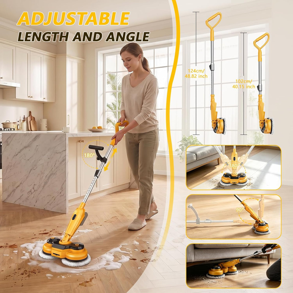 Cordless Electric Mop Compatible with Dewalt 20V Max Battery(Tool Only)