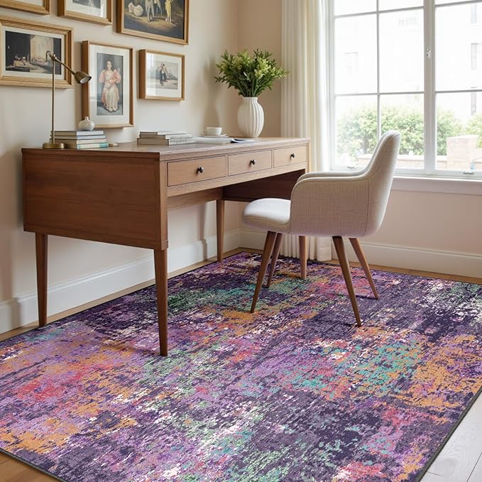 Washable Area Rugs 5'x8' Non-Slip Modern Abstract Soft - Image 8