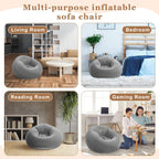 Realspring 6 Pcs Inflatable Bean Bag Chairs, Electric Air Pump, Gray