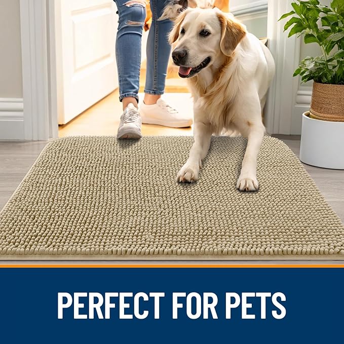 OLANLY Dog Door Mat for Muddy Paws 47x24, Absorbs Moisture and Dirt, Absorbent - Image 6