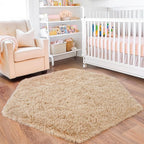 4x4.6 Feet Beige Hexagon Rugs for Princess Tent, Ultra Soft Fluffy Hexagon Area by Quntue
