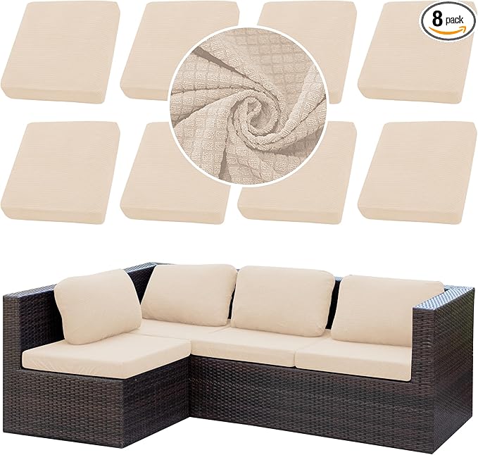 Outdoor Cushion Covers Set, Replacement by SUKAIKEQA