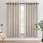 MIULEE Natural Linen Curtains 72 Inch Length 2 Panels by MIULEE