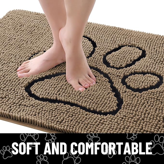 Smiry Dog Door Mat for Muddy Paws, Absorbent Dirt Trapper Non Slip Quick Dry - Image 4