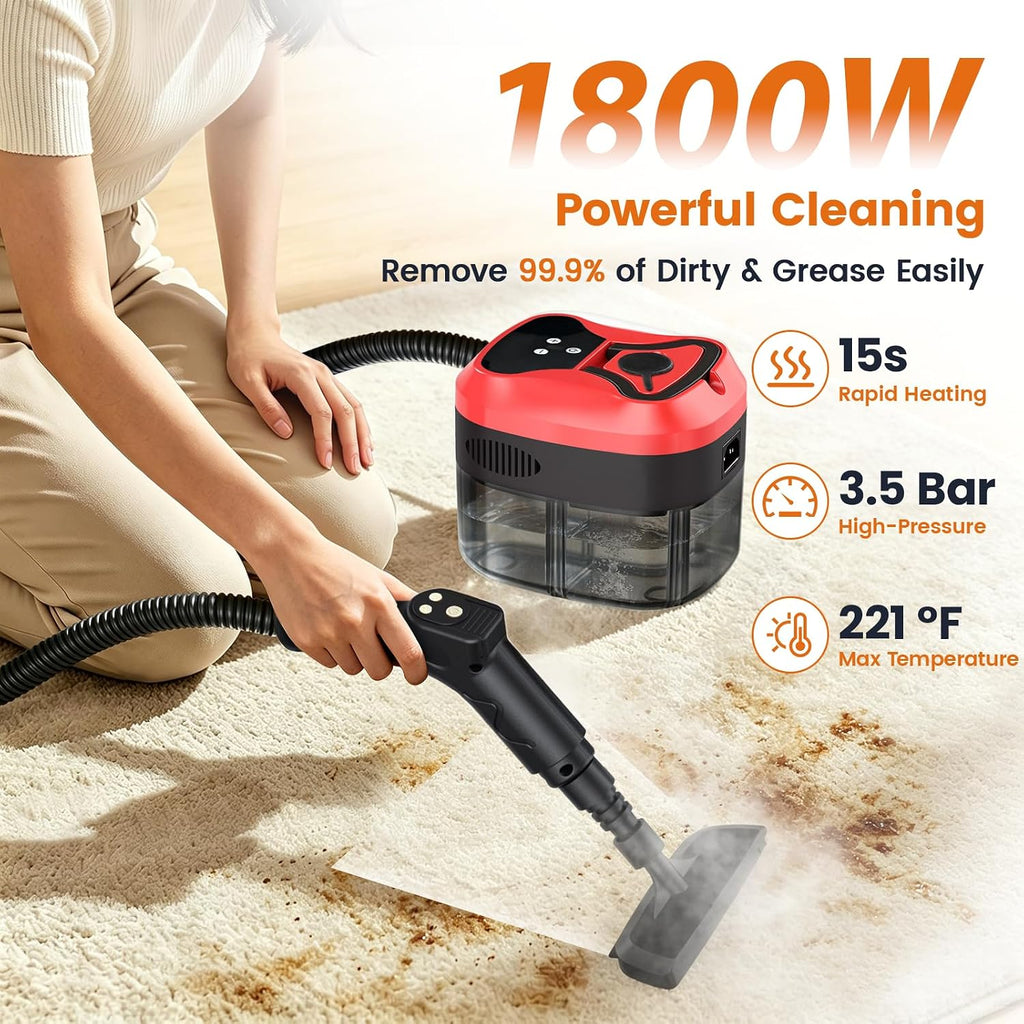 Steam Cleaner for Home, 6 Adjustable Levels, Dual Control