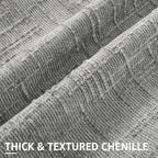 decorUhome Neutral Grey Chenille Throw Pillow Covers 16x16 Set of 2 Textured - Image 2