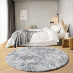ONASAR Tie-Dyed Light Grey Round Area Rugs 6ft, Ultra Soft Bedroom Circle Rug - Image 3
