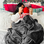 Bedsure GentleSoft Fleece Bed Blankets Full Size Charcoal - Image 5