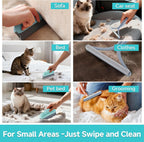 Carpet Rake for Pet Hair Removal Tool,Reusable Pet Hair Remover Broom Blue