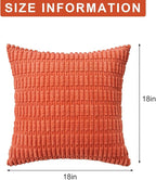 Pack of 2 Corduroy Decorative Throw Pillow Covers 18x18 Inch Fall Soft Striped - Image 7