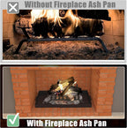Fireplace Tray,Rectangle Fireplace Pan Extend Up to 31'' Length,Adjustable Ash Pan with Handles for Fireplace Grate Ash Collection,13'' Front to Back,Include a Cleaning Brush