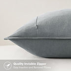 MIULEE Decorative Linen Pillow Covers 20x20 Inch Gray ​Boho Farmhouse​ ​Neutral - Image 3