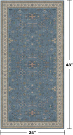 Blue 2x4 Runner Rug for Entryway Indoor, Kitchen Floor Waterproof, Powder Room - Image 2