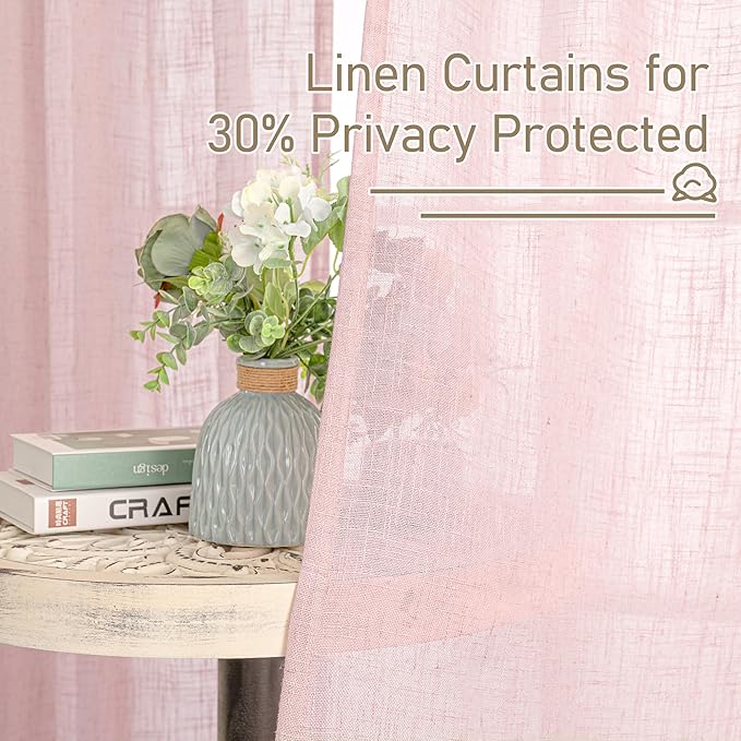 LAMIT 40 Inch Length Linen Curtains - Image 5