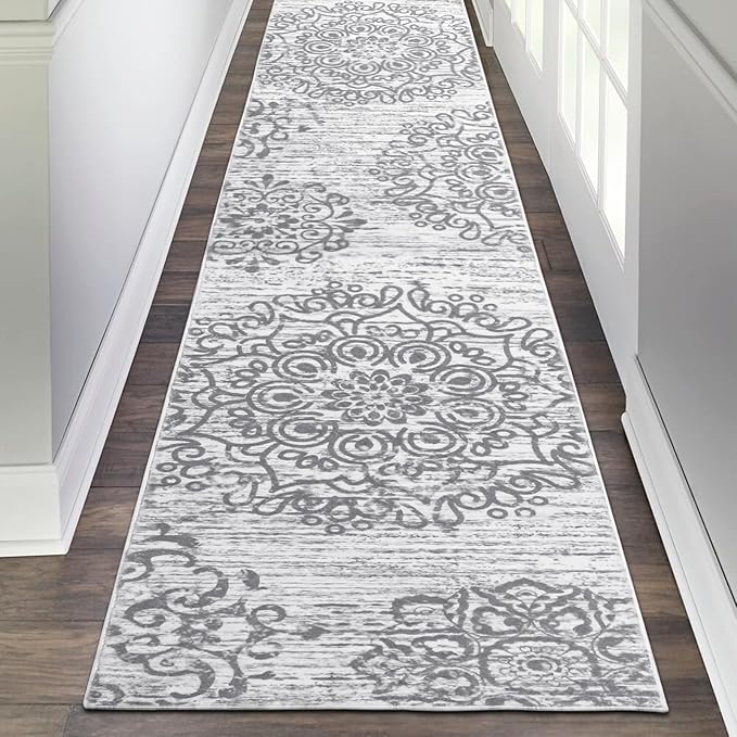 HEBE Hallway Runner Rug 2'x10' Washable Vintage Distressed Area Rugs Non Slip - Image 7