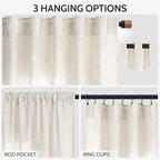 Modern Linen Curtains 108 Inches Long - Image 2