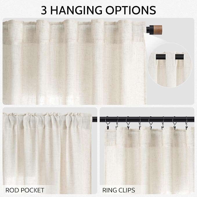 Nanspring Modern Linen Curtains - Image 2