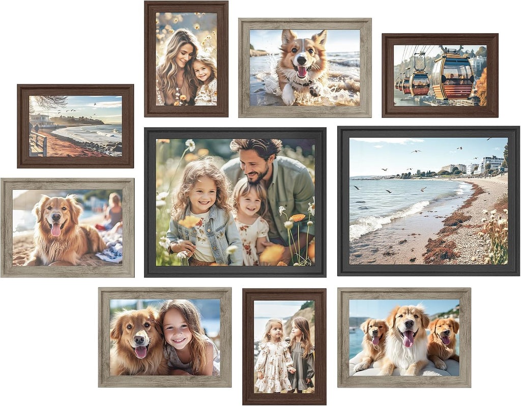 SONGMICS Gallery Wall Frame Set of 10, Hanging or Tabletop Display