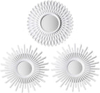 BONNYCO White Wall Mirrors Pack of 3 Pieces Home & Bedroom Decorations