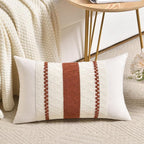 Fancy Homi Set of 1 Rust Boho Long Lumbar Decorative Throw Pillow Cover 12x24 by Fancy+Homi