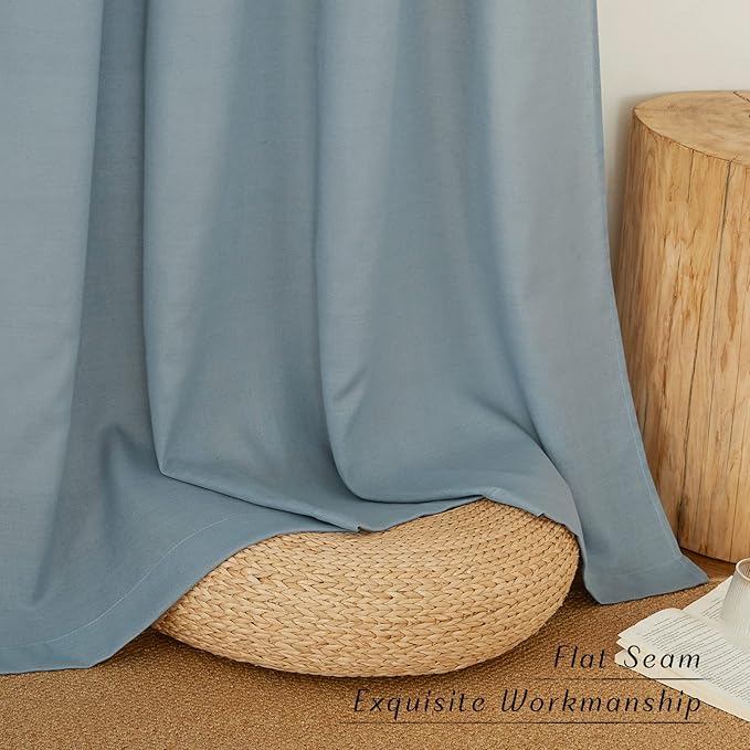 NICETOWN Rustic Linen 102 inch Long Curtains - Image 2