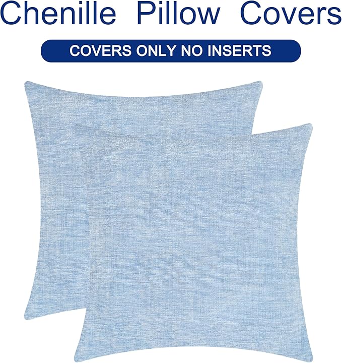 CaliTime Throw Pillow Covers Decorative 20 X 20 Inches Pack of 2 Cozy Chenille - Image 6