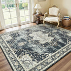 Lofus 5x7 Washable Area Rug, Vintage Floral Rugs by Lofus