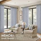 MIULEE Pinch Pleated Thick Linen Curtains 108 Inches Length 2 Panels - Image 2