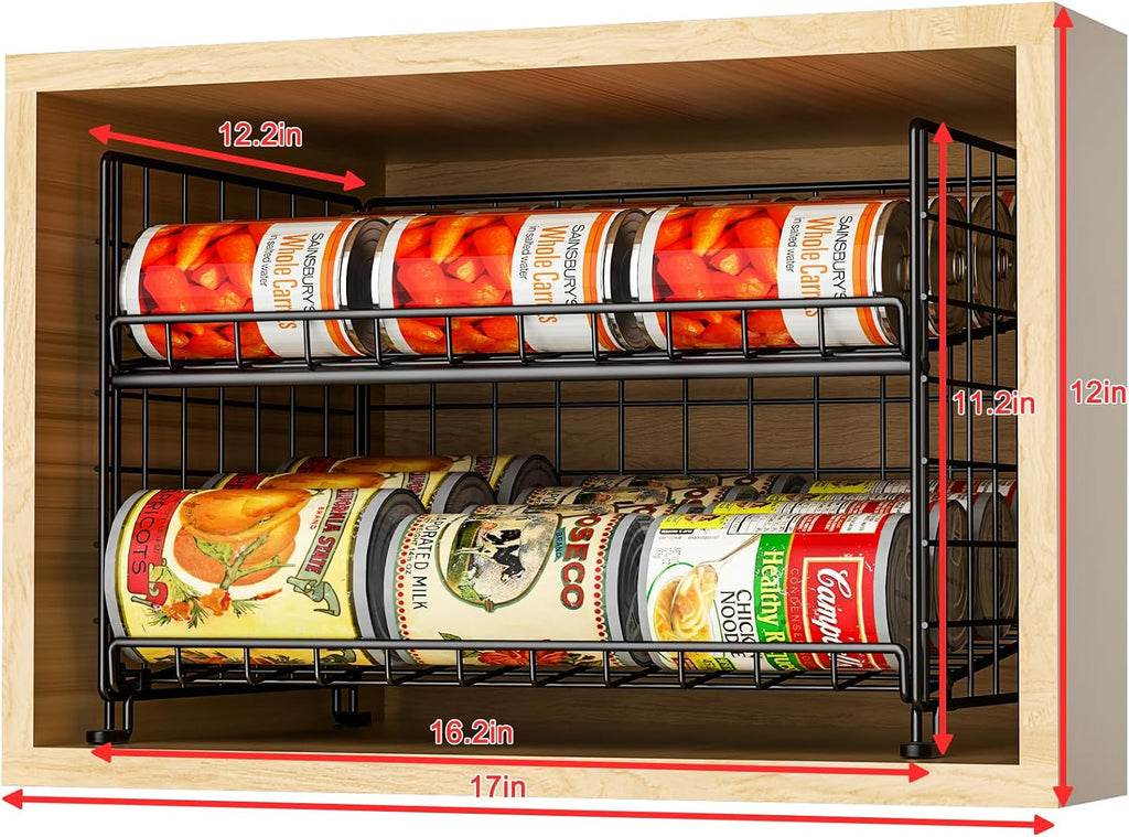 2-Pack Stackable Rack Organizer, Storage for Kitchen Pantry Cabinet, Holders for Food, Multifunctional Dispenser for Snacks Soda