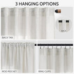 Nanspring Natural Linen Curtains 120 Inches Long - Image 2