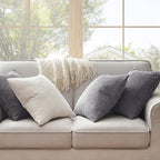 Topfinel Corduroy Throw Pillow Covers Pack of 2 Gray 16"x16" No Insert - Image 3
